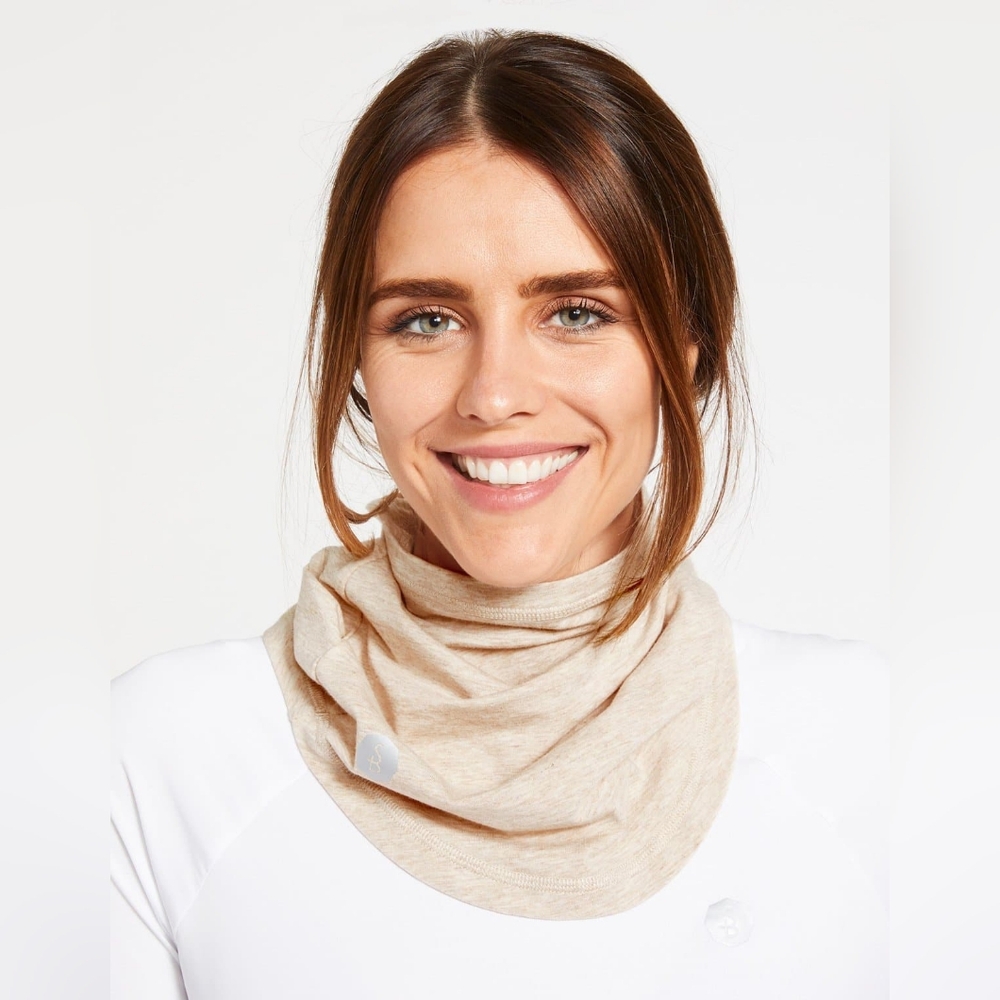 NWT SOLBARI Face Neck Gaiter Curve Oatmeal Sun Protector